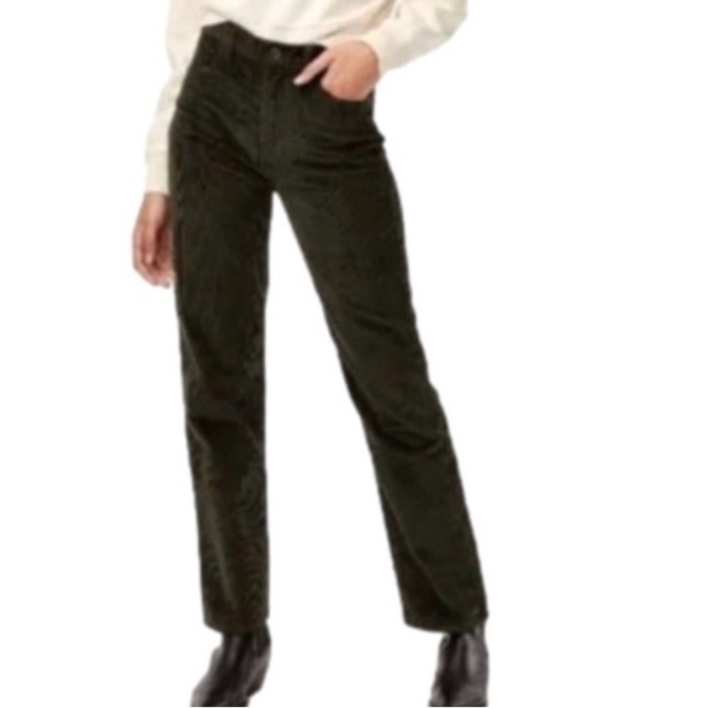 WILFRED MADDIE BLACK STRAIGHT LEG CORDUROY PANTS